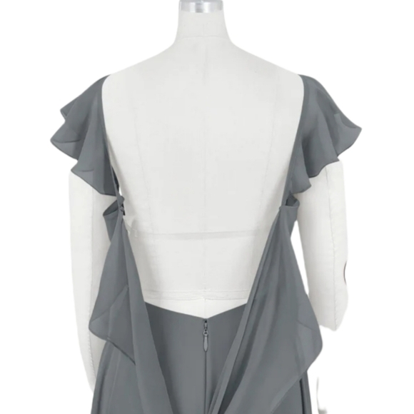 Azazie Everett Dress Steel Gray Size 8 - Picture 5 of 16